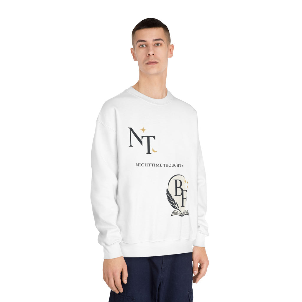 Nighttime Thoughts Crewneck Sweatshirt — Moonlit Logo Graphic