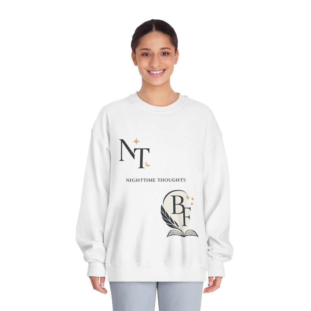Nighttime Thoughts Crewneck Sweatshirt — Moonlit Logo Graphic