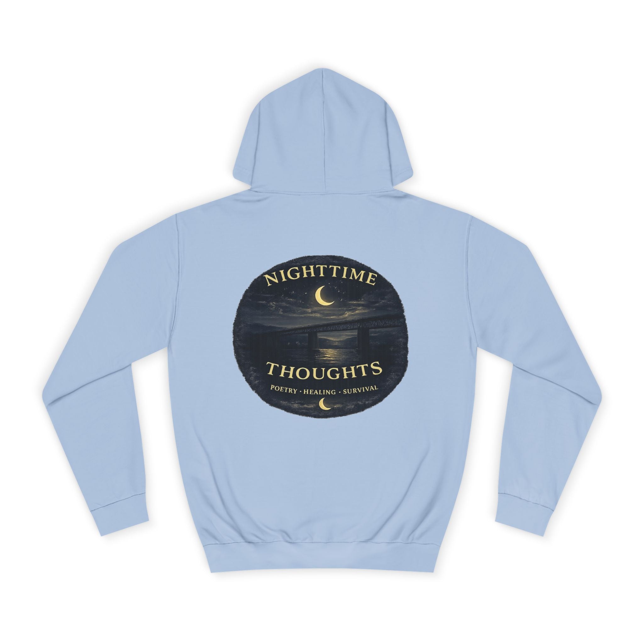 Nighttime Thoughts Hoodie — Moonlit College Sweatshirt